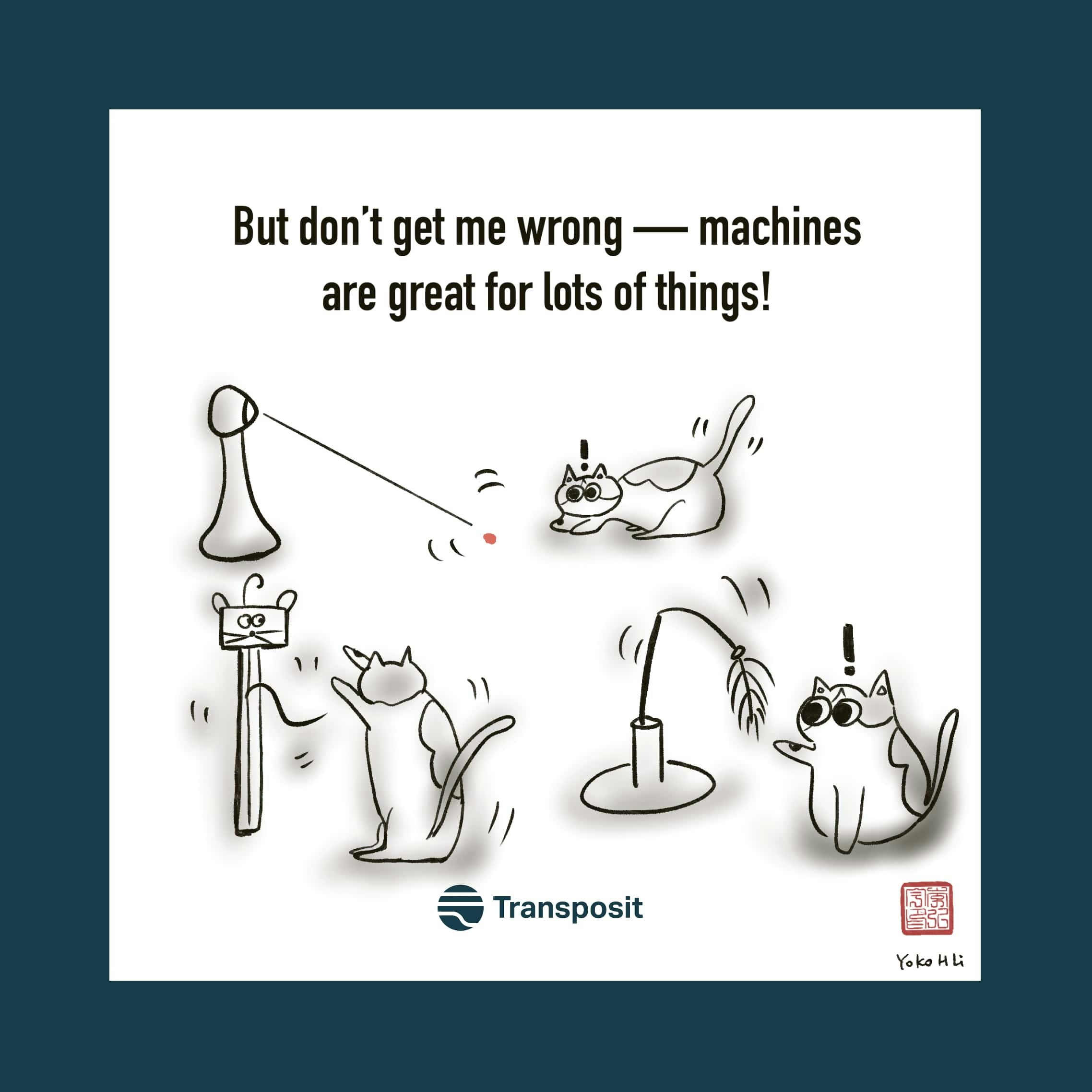 But don't get me wrong -- machines are great for lots of things! Pictures of laser pointer and other automated cat toys
